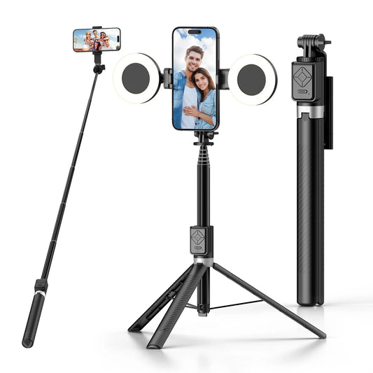 IMOLI Selfie Stick Tripod with Dual Fill Lights & Wireless Remote